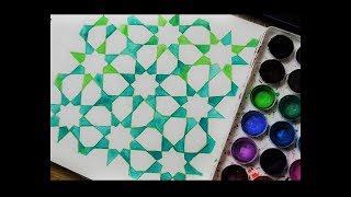 How to draw Islamic Geometry art  اشكال هندسية اسلامية [upl. by Idell]