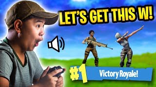 LITTLE KID TRIES TO GET HIS FIRST WIN VOICE TROLLING  Fortnite Battle Royale [upl. by Tia]