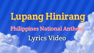 Lupang Hinirang  Philippines National Anthem Lyrics Video [upl. by Yunick571]