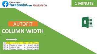 Excel Autofit Column width Autofit Column width in Excel [upl. by Gettings333]