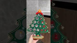 Wooden Advent Calendar Christmas Tree with Ornaments 24 Days Countdown to Christmas Calendar [upl. by Eatnad770]