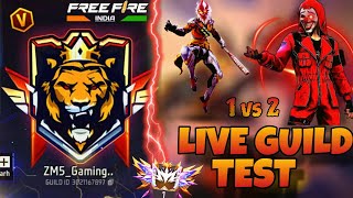 FF LIVE 🔴 GUILD TEST ⚡ 1 VS 4  FF LIVE RANK PUSH 🥴  FREE FIRE DIMONDS 🤑 GIVEAWAY [upl. by Dnalyag]