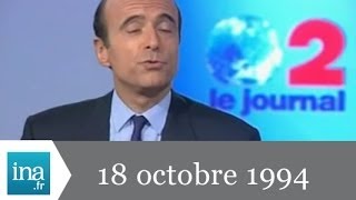 JT France 2 20H  émission du 18 octobre 1994  archive vidéo INA [upl. by Irbmac]