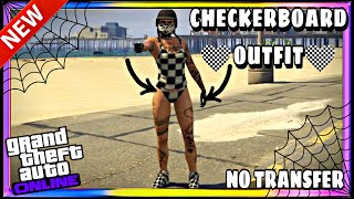 GTA 5 ONLINE GET A FULL CHECKERBOARD FEMALE OUTFIT WITH NO TRANSFER TUTORIAL152 [upl. by Marigolda]