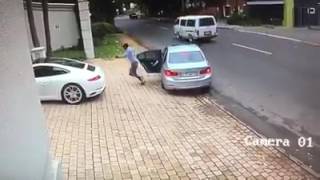 Porsche driver outwits armed hijackers in Johannesburg [upl. by Onitnerolf]