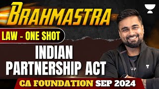 Indian Partnership Act One Shot Business Laws  CA Foundation Sep 2024  AIR 42 CA CS Shantam Gupta [upl. by Zinah]