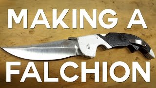 Making A Stainless Steel Falchion Knife IRL [upl. by Wilkins]