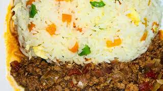 Fried vegetable rice with minced meat [upl. by Ronnie258]