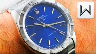 Rolex Oyster Perpetual Air King Engine Turned Bezel 14010M Luxury Watch Review [upl. by Annaeirb252]