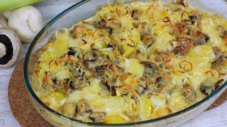 Kartoffelauflauf mit Champignons  Rucki Zucki Rezept [upl. by Krutz]