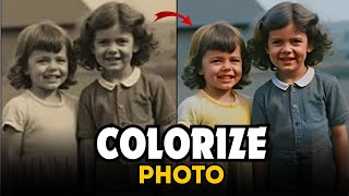 Colorize Black amp White Photo  How to Restore Colorize old Photos Automatically AI Free One Click [upl. by Erdnael760]