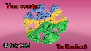 Tutorial ke 1621  Diy Yarn Coaster for beginner [upl. by Eiramannod]