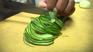 Blindfolded Fast and Precise Cutting Skills  How To Make Sushi Series [upl. by Treb314]