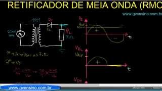 Aula 29  Retificador de Meia Onda Exemplo calculando tudo [upl. by Marduk]