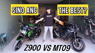 Yamaha MT09 VS Kawasaki Z900  Full Comparison Sound Check First Ride [upl. by Nirroc]