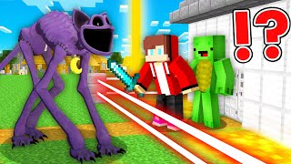 SCARY PURPLE CAT vs JJ and Mikeys Security House in Minecraft  Maizen [upl. by Gala]