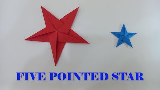 Origami five pointed star  How to make five pointed star [upl. by Israeli22]