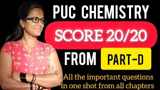 2nd PUC importantQuestions from PartD PUC chemistry  Get 20 out of 20 from PartD education puc [upl. by Iralam]