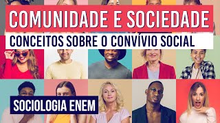 COMUNIDADE E SOCIEDADE conceitos sobre o convívio social  Sociologia para o Enem  Fábio Pereira [upl. by Lenci]