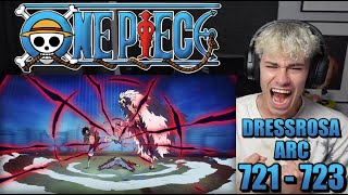 Luffys Raging Onslaught Luffy vs Doflamingo  One Piece  721  723  Reaction [upl. by Hotze]