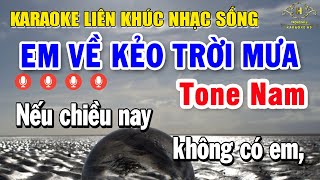 Karaoke Liên Khúc Nhạc Sống Tone Nam Quá Dễ Hát  Chọn Lọc Nhạc Vàng  Em Về Kẻo Trời Mưa [upl. by Atenaz]