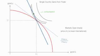 Single Country Gain From Trade  International Economics [upl. by Creighton]