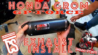 Honda grom Yoshimura GPforce exhaust install [upl. by Thordia]