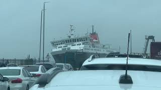 Ferry Struggles to Berth at Scottish Harbour in High Winds [upl. by Hennie728]