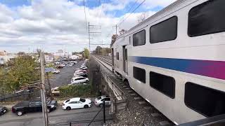 NJ TRANSIT Train ALP45DP Long Branch bound entering Elizabeth [upl. by Rexanna609]