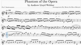 Phantom of the Opera  From Phantom of the Opera  Play Along for C Instruments [upl. by Eilac]