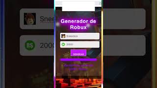 GENERADOR DE ROBUX REVELANDO SI ES REAL robloxshorts paratii shors roblox [upl. by Ahsilak]