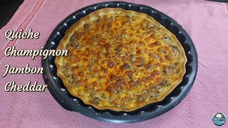 Recette QUICHE CHAMPIGNON JAMBON CHEDDAR 🥧🍄🧀 [upl. by Nas849]