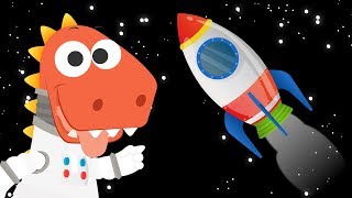 Learn with Eddie how to dress up as an Astronaut 🚀 Eddie the Dinosaur travels to space  Cartoons [upl. by Noxas]