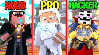 Minecraft  BATTLE MAGIC CHALLENGE NOOB vs PRO vs HACKER [upl. by Emlynne]