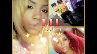 ❣Loreal Hicolor Higlights RED HAIR TO BLONDE HAIR TUTORIAL TIPS❣ [upl. by Marlane]