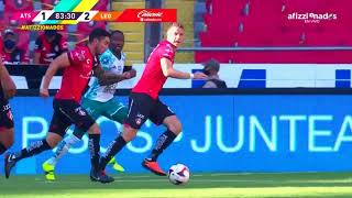 Gol de E Zaldivar  Atlas 1  2 León  Liga MX  Guard1anes 2021  Jornada 14  LIGA BBVA MX [upl. by Afatsum]