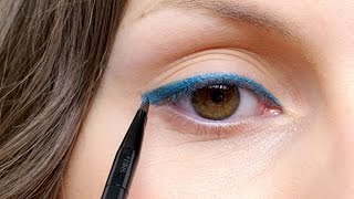 How To Blue Eyeliner Makeup Tutorial AD [upl. by Nelac844]