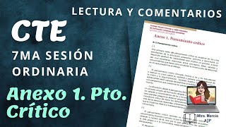 ANEXO 1 PENSAMIENTO CRITICO LECTURA Y COMENTARIOS MTRA MARCIA ATP [upl. by Vivien]