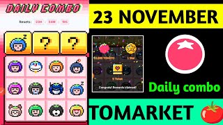 Tomarket Airdrop Daily Combo 23 November  Tomato Daily Combo Today  Tomarket daily combo card [upl. by Hselin873]