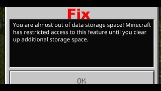 Fix Minecraft Error You Are Almost Out Of Data Storage Space On Xbox Console [upl. by Anieral]