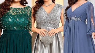 Extra charming Plussize womens Lace satin fancy formal party wear dressesMother of the bride dress [upl. by Anaet936]