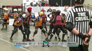 Colombia vs Mexico Roller Derby World Cup 2014 [upl. by Ellenod630]