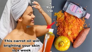 Try using Johnson oil an carrot for glowing flawless skin tone how to make carrot oil [upl. by Stead]