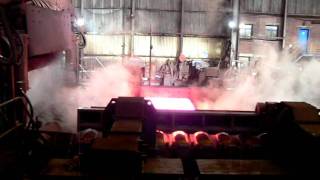 Steel Mill Rolling and Descaling of Hot Steel Slabs [upl. by Nylannej]