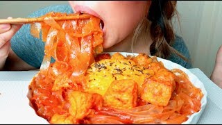 No Talking ASMR CHEESY FIRE Noodles  Fishballs  Fried Tofu 먹방 Eating Sounds suellASMR [upl. by Samid731]