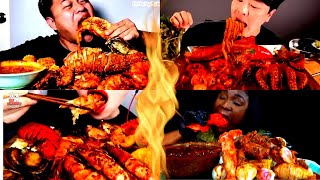 ASMR\MUKBANG SPICY SEAFOODS LIMITED BREAK MUKBANGERS COMPILATION [upl. by Aysan]