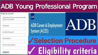 ADB Young Professional Program 20232024  How to apply ADB YPP eligibility criteria selection [upl. by Heshum510]