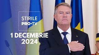 Știrile PRO TV  1 Decembrie 2024 [upl. by Nov348]