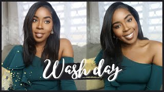 WASH DAY with TGIN Hair Products  Relaxed Hair  DenaJ [upl. by Mack]