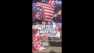 Trump supporter makes a controversial quotpets lives matterquot sign [upl. by Nuhsed]